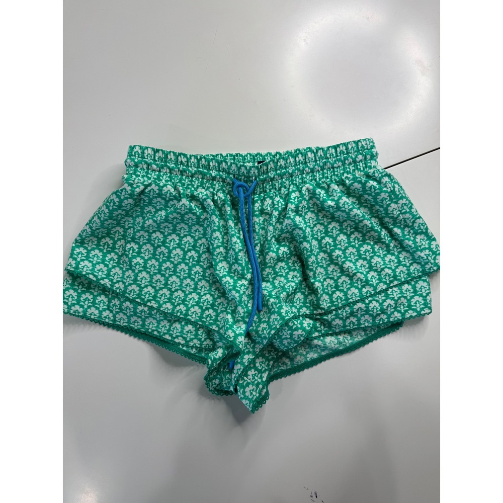 Roller Rabbit Green Floral Layered Active Shorts with Liner Small